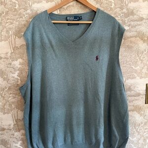 Ralph Lauren Men's Teal V-Neck Sweater Vest